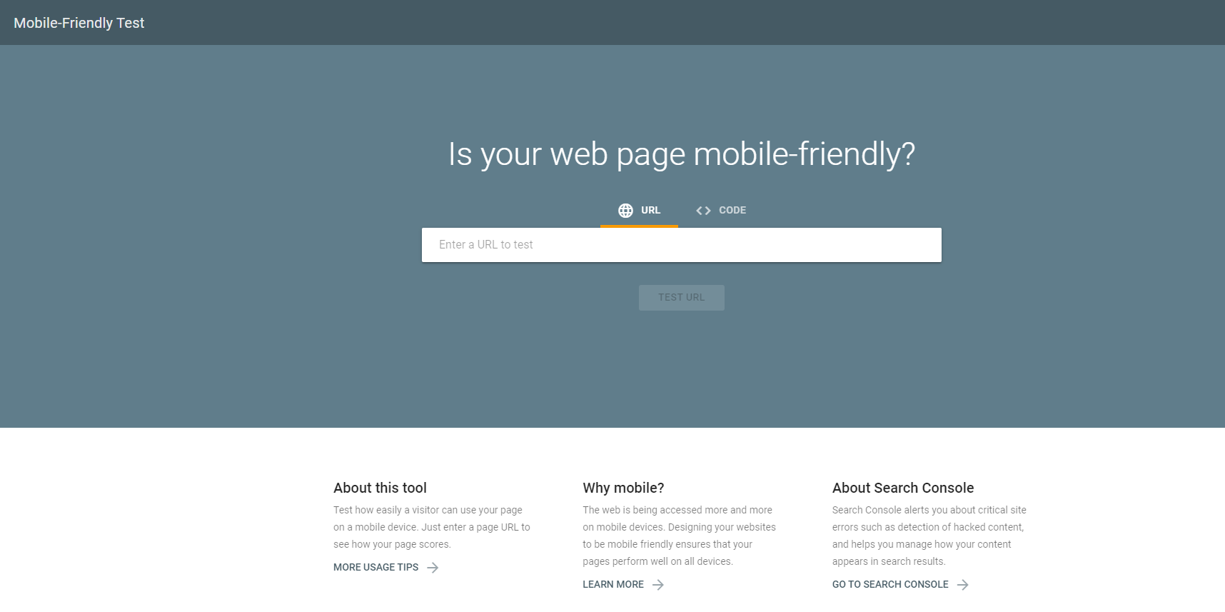 Mobile Friendly Test